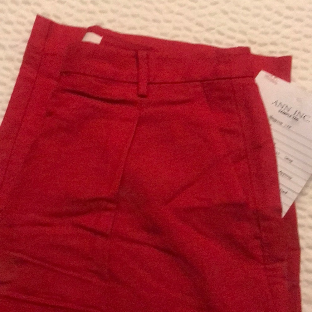 LOFT- Maple Cherry Linen Blend Trousers